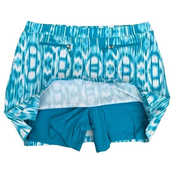 Jones New York Sport Ikat Print Skort Tahiti Turquoise Size Medium - Picture 5 of 8